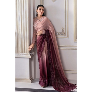 New Trending Women <b>Sequin</b> Unstitch Saree with Heavy Mono Blouse – Party Wear Designer Saree | High Demand Fashion Clothing - Product Image 1