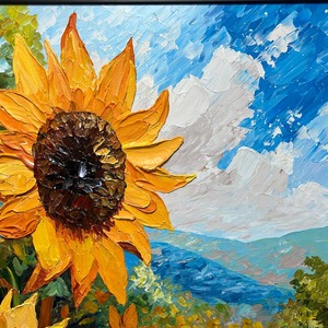 Décoration murale <span class=keywords><strong>tournesol</strong></span>, tableaux sur toile <span class=keywords><strong>tournesol</strong></span> style campagnard, art mural abstrait, <span class=keywords><strong>peinture</strong></span> à l'huile paysage <span class=keywords><strong>champ</strong></span>être, œuvre d'art pour la décoration intérieure - Product Image 1