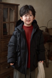 Unisex trẻ em áo khoác trắng vịt xuống đầy 100% polyester vỏ rửa sạch Windproof trùm đầu dây kéo túi 6-13y mùa đông ODM/OEM - Product Image 4