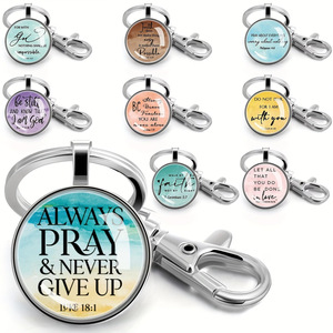 Alloy Bible Verse <b>Keychain</b> Scripture Quote Christian Gift with <b>Personalized</b> Design - Product Image 3