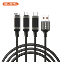 Kabel Pengisian Cepat Somostel USB-A ke C/IPH 2.1A Pengisian Cepat & Transfer Data Berkecepatan Tinggi untuk iPhone & Power Bank