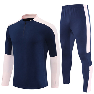 <span class=keywords><strong>Tuta</strong></span> da <span class=keywords><strong>Calcio</strong></span> <span class=keywords><strong>Rosa</strong></span> e Blu Personalizzabile con Logo, Asciugatura Rapida, Manica Lunga, Mezza Zip, per Allenamento - Product Image 1