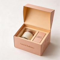 Boîte en papier beige personnalisée à double compartiment, boîte cosmétique personnalisée, boîte d'emballage, boîtes en papier pour bougies