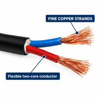 Câble souple en cuivre RVV 2 conducteurs 300/500V, isolé et gainé en PVC, pour commande, gamme 2x0,5mm² à 2x10mm²