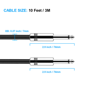 สายเคเบิลเครื่องดนตรีไฟฟ้า 3M สำหรับกีตาร์เบส กีตาร์ไฟฟ้า มันโดลินไฟฟ้า และอุปกรณ์เสียงระดับมืออาชีพ - Product Image 2