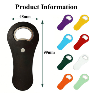 Ouvre-<span class=keywords><strong>bouteille</strong></span> de bière en plastique ABS plat personnalisé avec logo imprimé, aimant intégré, promotionnel, pour bars et usines - Product Image 2