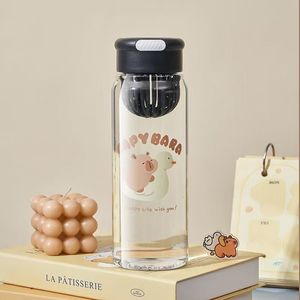 Capybara Water Bottle With Tea Infuser 500Ml Plastic Drinking Cup For Daily Use - Product Image 4