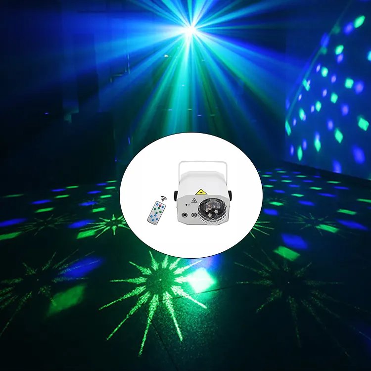 원격 제어 LED 레이저 크리스탈 볼 디스코 조명 16 1 사운드 스트로브 RGB 무대 조명