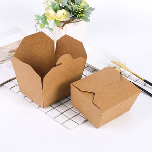 Boîte d'emballage en carton pour <span class=keywords><strong>vache</strong></span>, boîte à emporter jetable, boîte à collation anti-graisse, boîte à salade, boîte à quatre feuilles. En stock à vendre. - Product Image 1