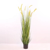 Design populaire nouvelle arrivée décoration de jardin maison Faux oignon herbe queue de chien plante d'herbe avec Pot