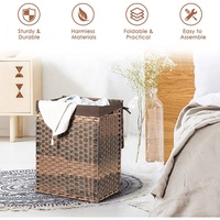 Grande taille en plastique pp rotin jouets pliant vêtements panier de rangement extra grands paniers à linge pour le stockage 18.5 "X 13" X 24"