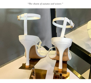 Brown Sandalias De Mujeres Open Toe Elegant Women Heel <b>Sandals</b> Shoes for Ladies - Product Image 6