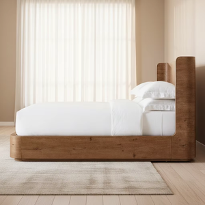 <span class=keywords><strong>Letto</strong></span> matrimoniale king size in legno di quercia stile nordico con testiera, piattaforma giapponese - Product Image 3