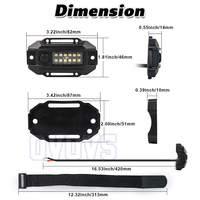OVOVS Lumière de dôme LED blanche à fixer sur barre anti-roulis, éclairage utilitaire LED pour cage de sécurité, lampe de lecture pour UTV, ATV, Polaris RZR, Jeep