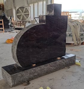 Design moderne funéraire Bahama bleu <span class=keywords><strong>granit</strong></span> pierre tombale pierre tombale <span class=keywords><strong>croix</strong></span> monument pierre tombale - Product Image 3