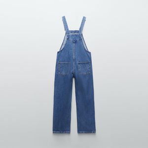 Tuta di Jeans da donna elegante a vita alta con salopette di Jeans blu pallido di Design di moda di vendita calda di estate personalizzata - Product Image 4