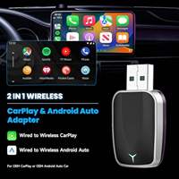 Adaptateur CarPlay sans fil 2 en 1, mise à niveau de l'écran d'origine de la voiture, Bluetooth, WiFi, USB Type C