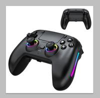 Manette de jeu sans fil BT avec barre lumineuse, gyroscope six axes, double vibration, en ABS+PC pour console