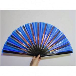 Abanicos de Mano Grandes de PVC con Diseño Holográfico Iridiscente y Reflectante, Ideales para Festivales, Bodas, Fiestas, Bailes y como Regalo - Product Image 5