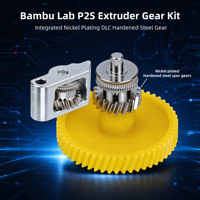 Kit d'engrenages d'extrudeur Bambu Lab P2S, engrenage en acier trempé DLC avec placage nickel intégré pour les pièces d'imprimante 3D Bambulab P2S