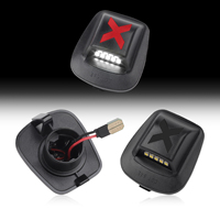 Lampu Tag Belakang LED Model X Asap untuk Dodge Dakota 1997-2011 untuk Truk Pikap Mitsubishi Raider 68141 2 Buah