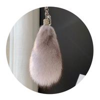 Porte-clés pendentif en véritable fourrure de renard, style classique, accessoire en peluche pour femme, breloque de clé haut de gamme, ornement de sac en fourrure, de Hebei