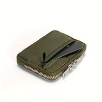 Porte-monnaie en toile à multiples poches, double fermeture éclair, mini portefeuille unisexe, porte-cartes, pochette de rangement pour clés et écouteurs, logo personnalisé