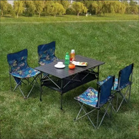 Table de camping Offre Spéciale avec panier de rangement, table de pique-nique pliable en acier au carbone à hauteur réglable et légère