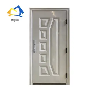 Toz kaplı çelik kapı güvenlik sistemi özelleştirilmiş beyaz renk anti-hırsızlık toptan