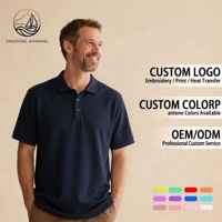 Polo moderne en jacquard micro-lattice mélangé coton, imprimé personnalisé, à demi-boutons et col côtelé