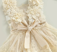 Combinaison pour bébé fille Nouveau-né Bébé Tout-petit Princesse Dentelle Fleur Broderie Combinaison Noeud Bandeau Tenues d'été
