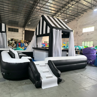 Bar flottant gonflable avec canapé et auvent pour piscine, bar aquatique pour adultes, fête en plein air, PVC durable, vacances d'été 2026