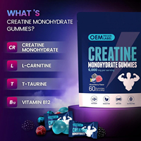 Gummies de créatine monohydrate OEM : Endurance, force, puissance, récupération musculaire, énergie, performance sportive, supplément à croquer