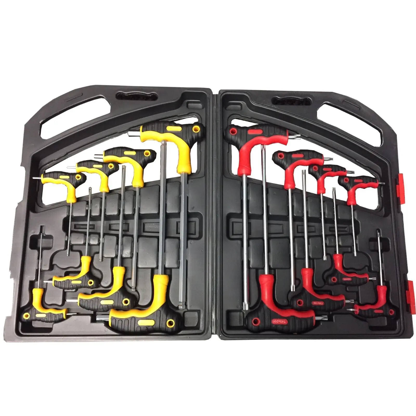 16PCS Repair tool Metric T-Handle Allen Wrench Set Long Arm Torx Star Key and Ball End Hex Wrench Key Set