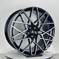 722Auto Jantes forgées monobloc multi-rayons, face noire, lèvre argent brillant, concave profond, 19-23 pouces, 5x112 5x114.3 5x120 5x127 pour BMW X5