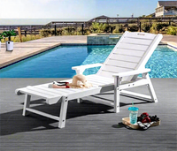 Chaise longue avec dossier réglable, chaise longue-lit en polyéthylène résistant aux intempéries, adaptée pour le bord de la piscine, la véranda, la terrasse