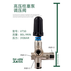 Vanne de régulation de pression Shin Juess VT50 1/2 pouce pour machine de nettoyage haute pression - Product Image 1