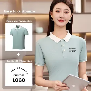 Short Sleeve Solid Stretch Breathable Turn-Down Collar Shirt Catering Workwear Custom Business Cool Top Summer LOGO