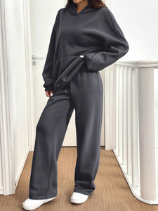 Conjunto de Sudadera con Capucha y Pantalones Térmicos de Invierno Personalizados <span class=keywords><strong>para</strong></span> Mujer, <span class=keywords><strong>Ropa</strong></span> de Estar por Casa, Atuendo Informal Cálido <span class=keywords><strong>para</strong></span> Clima Frío, Conjunto de 2 Piezas Suave y Cómodo <span class=keywords><strong>para</strong></span> Otoño - Product Image 4