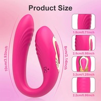 Vibrateur portable 2-en-1 télécommandé pour femme, stimulateur clitoridien et point G en silicone, œuf vibrant invisible en forme de U