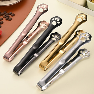 304 Stainless Steel Cat Paw Shaped Clip, Anti-slip and Anti-scalding, Food Clip for Salads, Desserts, Bread, <b>Barbecue</b>, and Meat. - Product Image 1