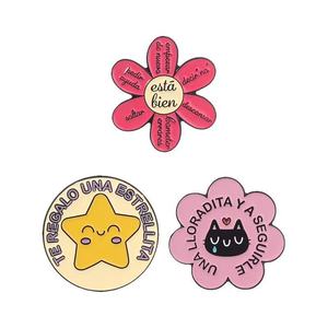 Épingles en alliage de zinc avec affirmations positives, motif fleur et étoile, pour le bien-être personnel et l'encouragement - Product Image 6