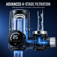 Grifo Inteligente Revesrc con Purificador de Agua, Pantalla Digital, Filtro para Grifo de Cocina, Monitoreo de Temperatura, 8 Etapas, Manual, Doméstico