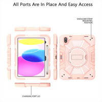 Étui pour tablette éducative pour enfants en or rose pour iPad 10e génération, protection intégrale pour iPad 11e génération A16 (2025)