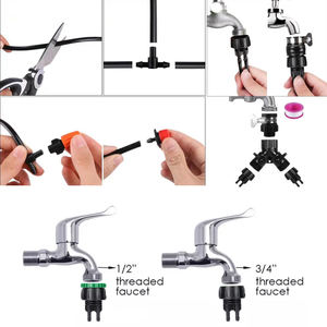 点滴灌漑98FT/30MキットDIYミストシステム、調整可能なノズル付き自動マイクロ節水スプリンクラー、上げられた花用 - Product Image 6