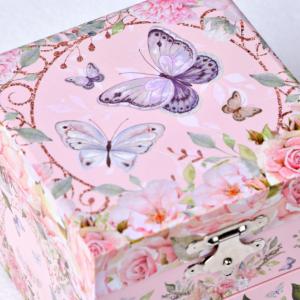 Caja <span class=keywords><strong>de</strong></span> música <span class=keywords><strong>de</strong></span> madera personalizada <span class=keywords><strong>de</strong></span> 4 pulgadas Ever Bright Elegante <span class=keywords><strong>Ballet</strong></span> Girl & Butterfly Design Pequeño regalo para niños Inspirado en la joyería - Product Image 1