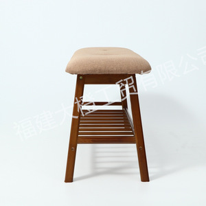 <b>Bamboo</b> Shoe Changing <b>Stool</b> With Storage Rack For Home Living Room Bedroom Use Space Saving Design Customizable Color - Product Image 3