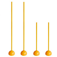 Poteau de signalisation sportif MUDA Modèle 26401 en PVC jaune pour football, basketball, volleyball, 1,15 m, facile à transporter, pour adultes