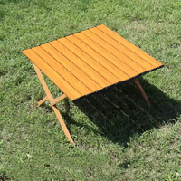 Table pliante portable 60x60cm légère en fer forgé pour jardin extérieur, robuste, avec logo personnalisé, vente en gros directe usine