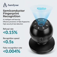Serrure intelligente à bouton rond Aurelysse, serrure de porte numérique à empreintes digitales et mot de passe pour la maison, le bureau, l'appartement, serrure intelligente sans clé